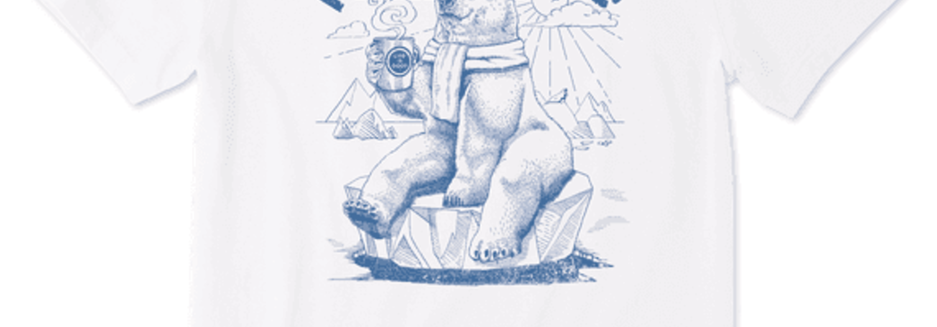 Men's Rise and Shine Polar Bear Short Sleeved Tee, Cloud White