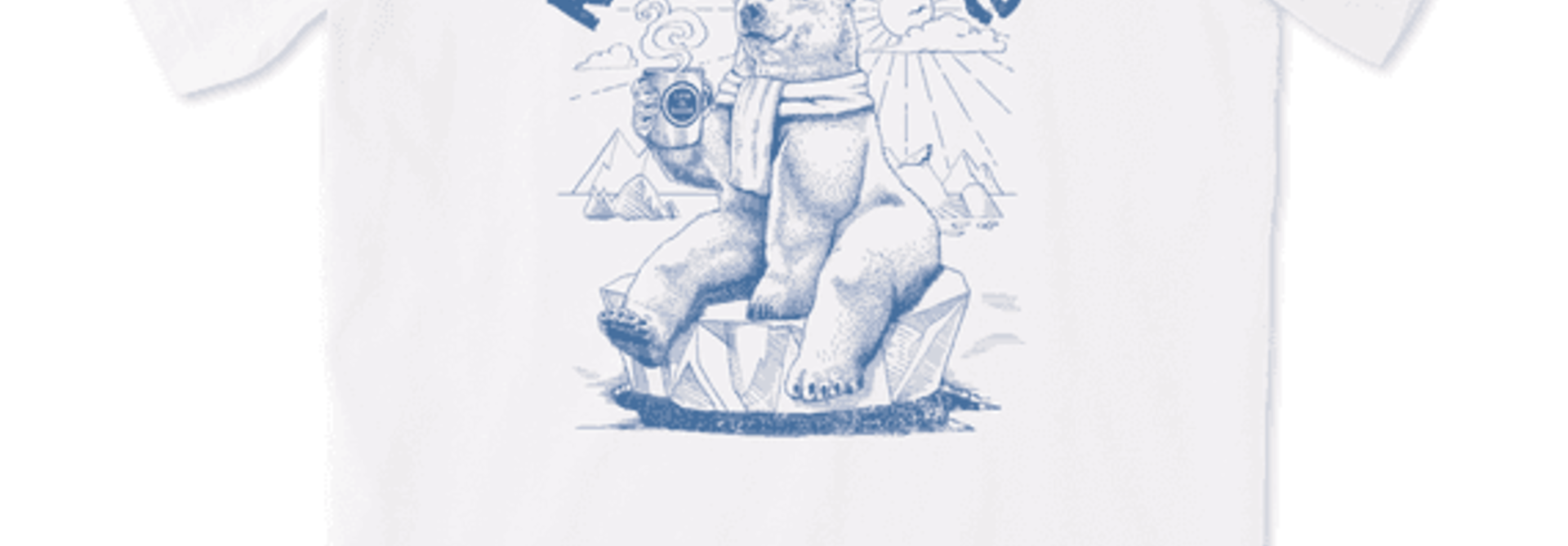Women's Rise and Shine Polar Bear Short Sleeved Tee, Cloud White
