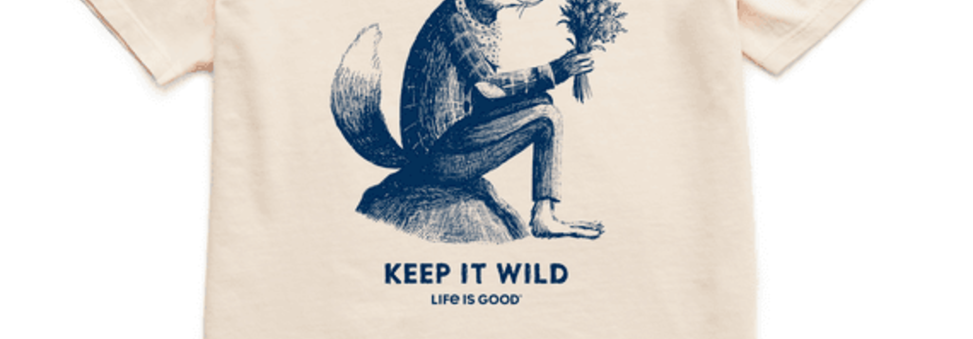 Women's Keep It Wild Fox Short Sleeved Tee, Putty White