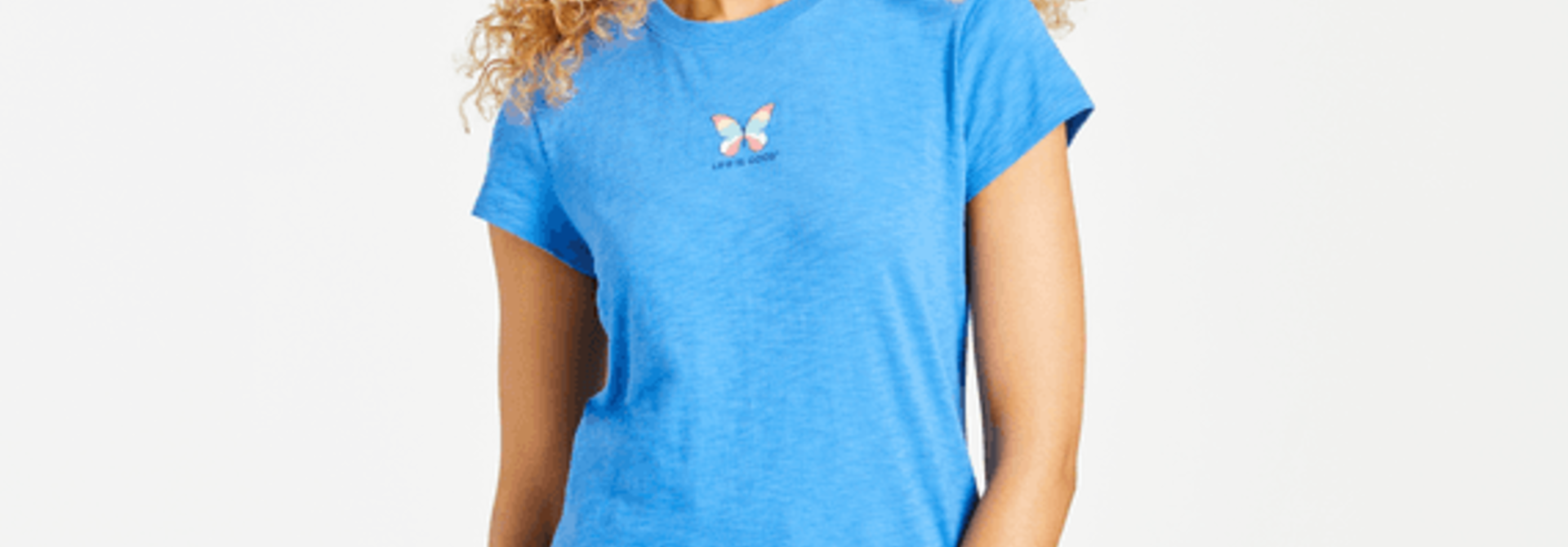 W's LIG Colorful Butterfly Textured Slub Tee, Royal Blue