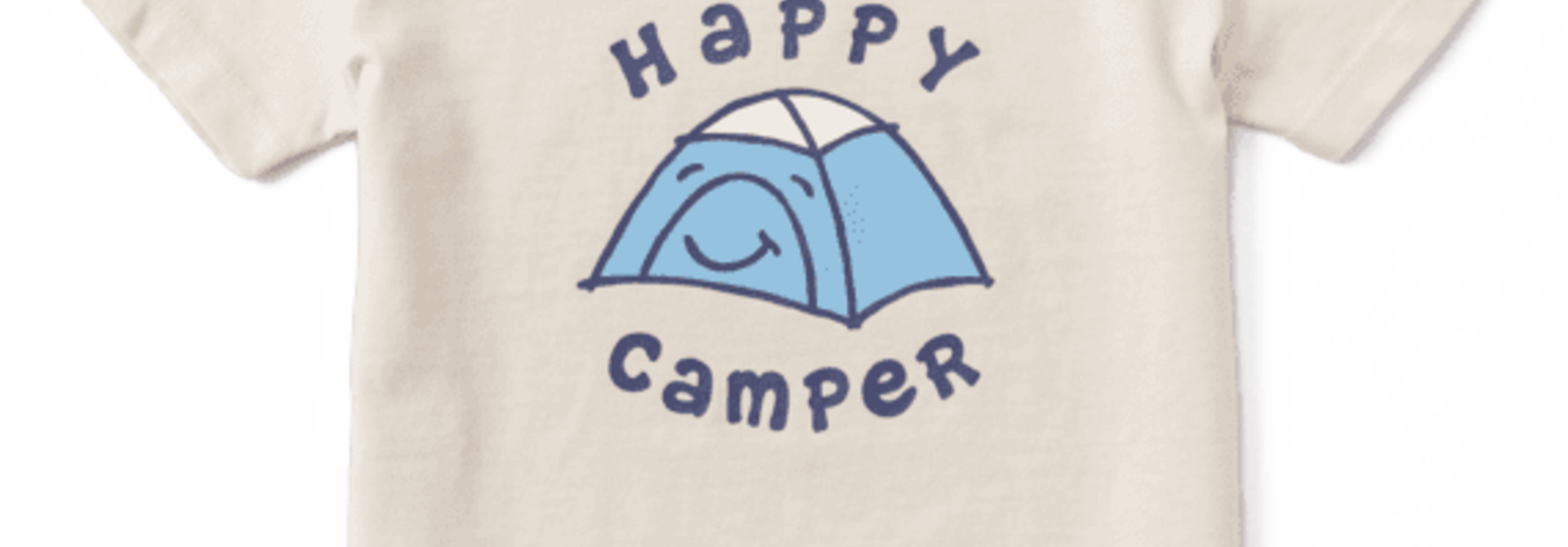 Kid's Toddler Happy Camper Vintage Crusher Tee, Putty White