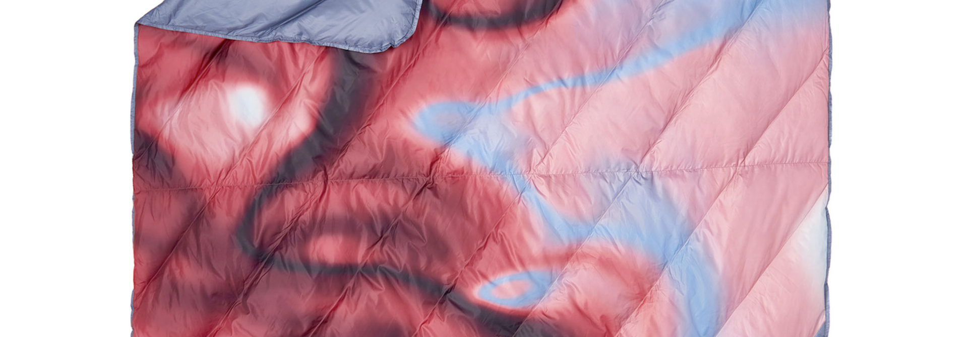 Galactic Down Blanket, Cranberry /Atmosphere