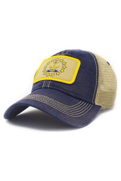 Rhode Island Flag Trucker Hat, Navy