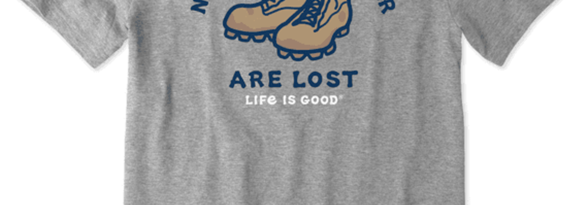 M's Not All Who Wander Are Lost Short Sleeve Crusher Tee, Heather Gray