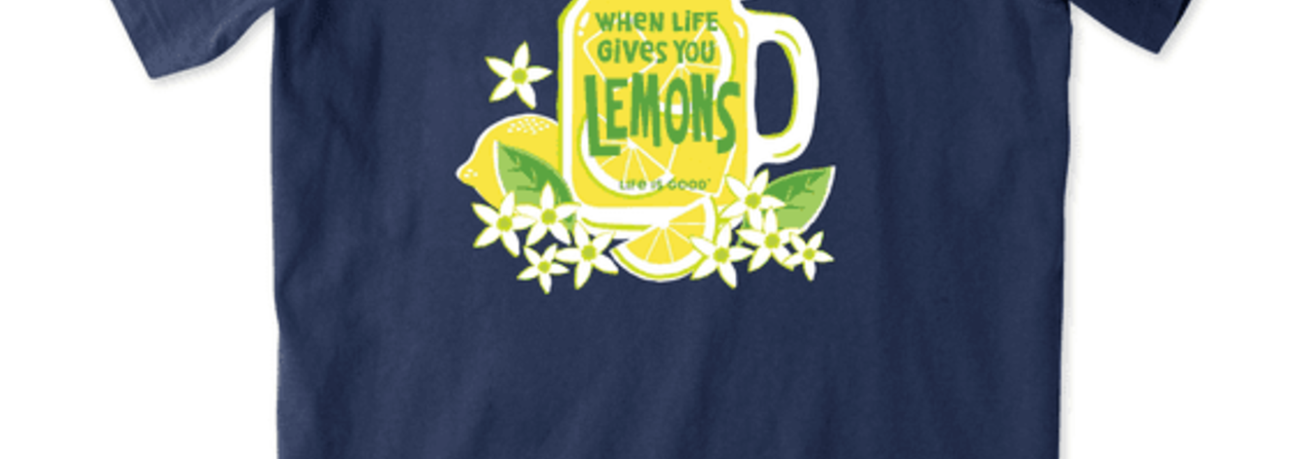 W's Life Gives You Lemons Short Sleeved Crusher Tee, Darkest Blue