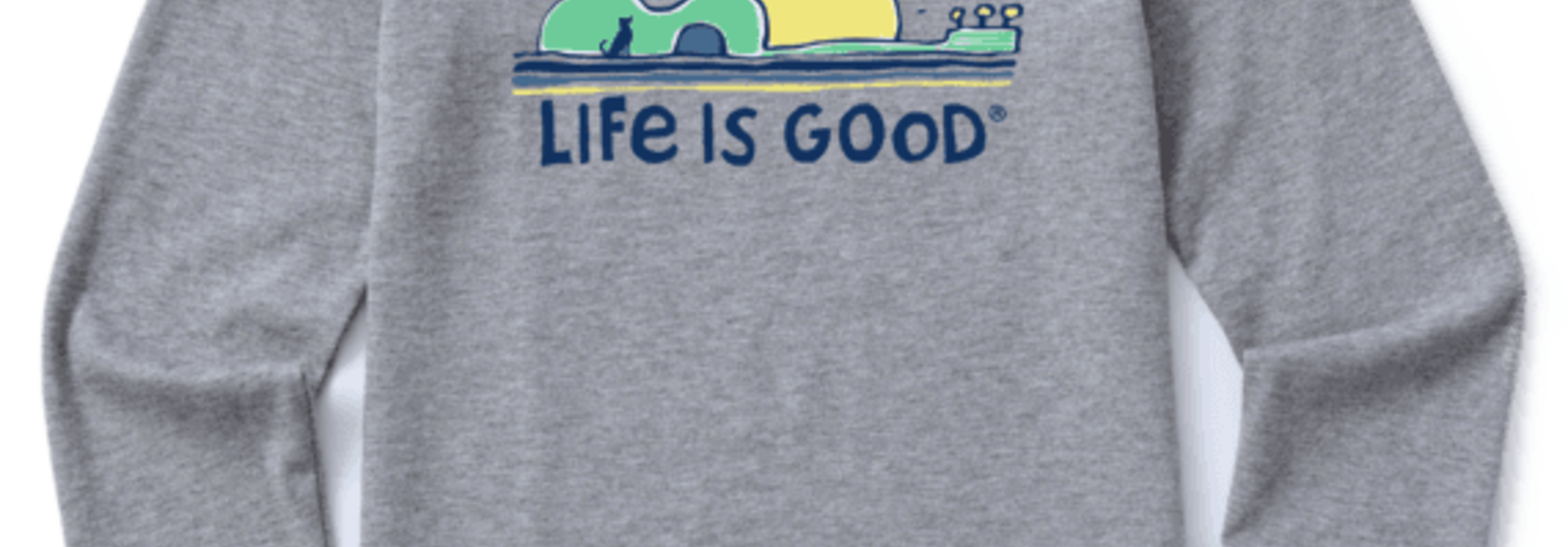 Kid's Sunny Guitar Long Sleeve Crusher Tee, Heather Gray