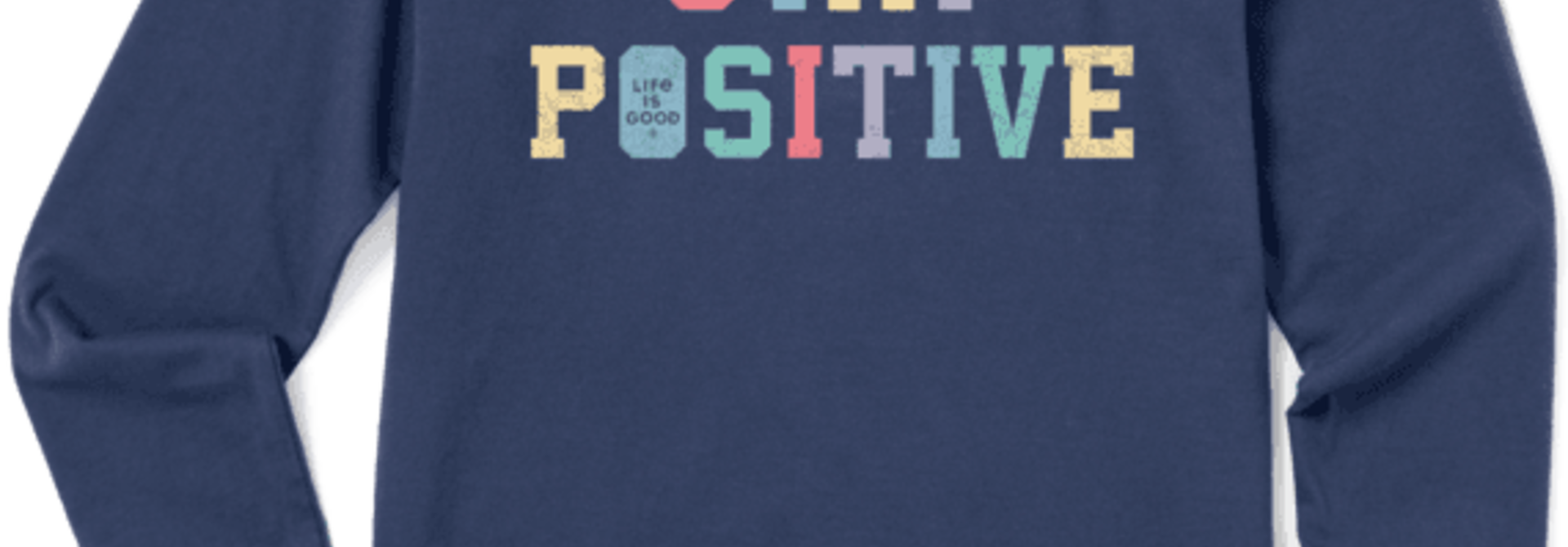 W's Stay Positive Athletic Crusher-Lite Long Sleeve Crew, Darkest Blue