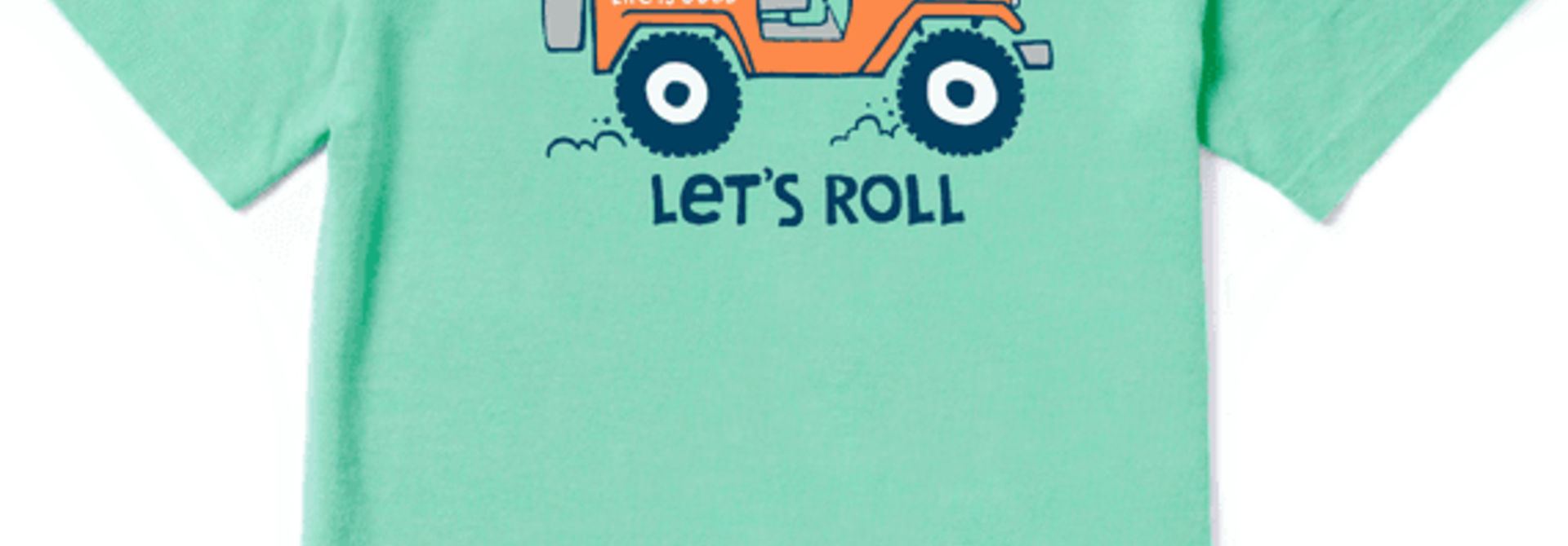 Kid's Let's Roll ATV Crusher Tee, Spearmint Green