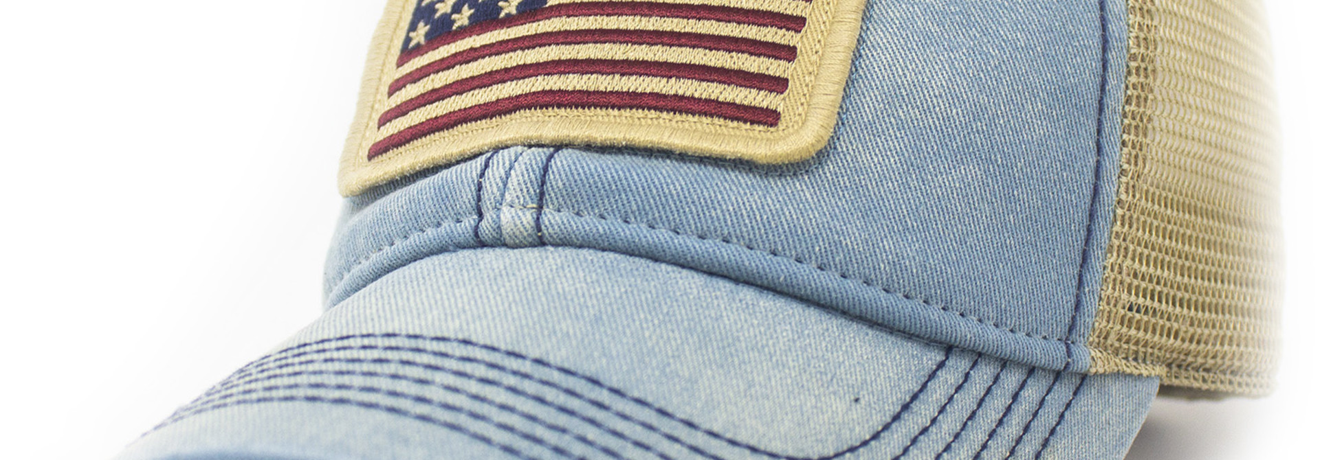 1812 USA Flag Trucker Hat, Americana Blue