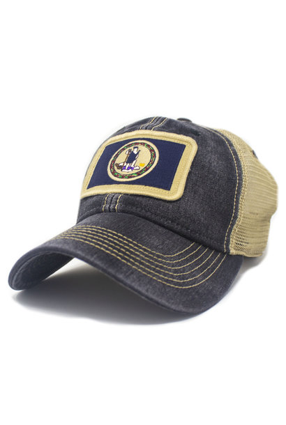 Virginia Flag Trucker Hat, Black