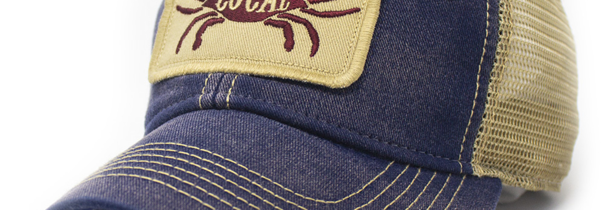 Local Seafood Trucker Hat, Deep Ocean Blue