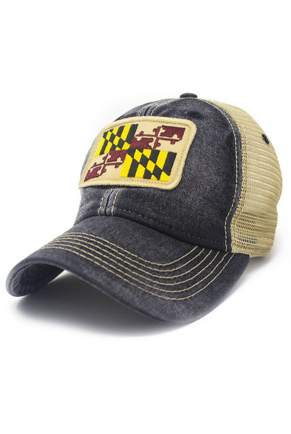 Maryland Flag Trucker Hat, Black