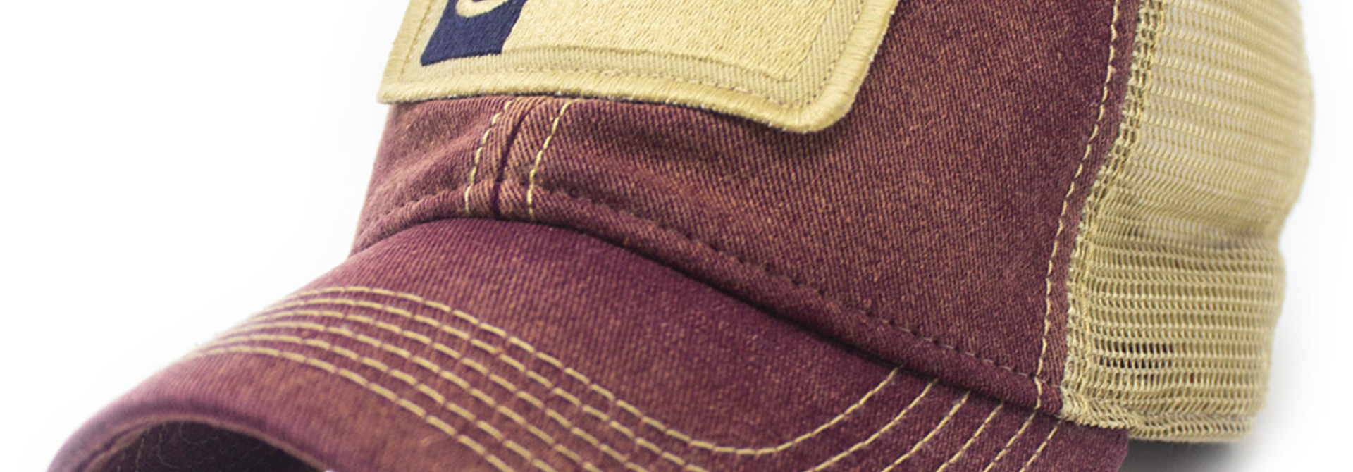 NC Flag Trucker Hat, Brick Red