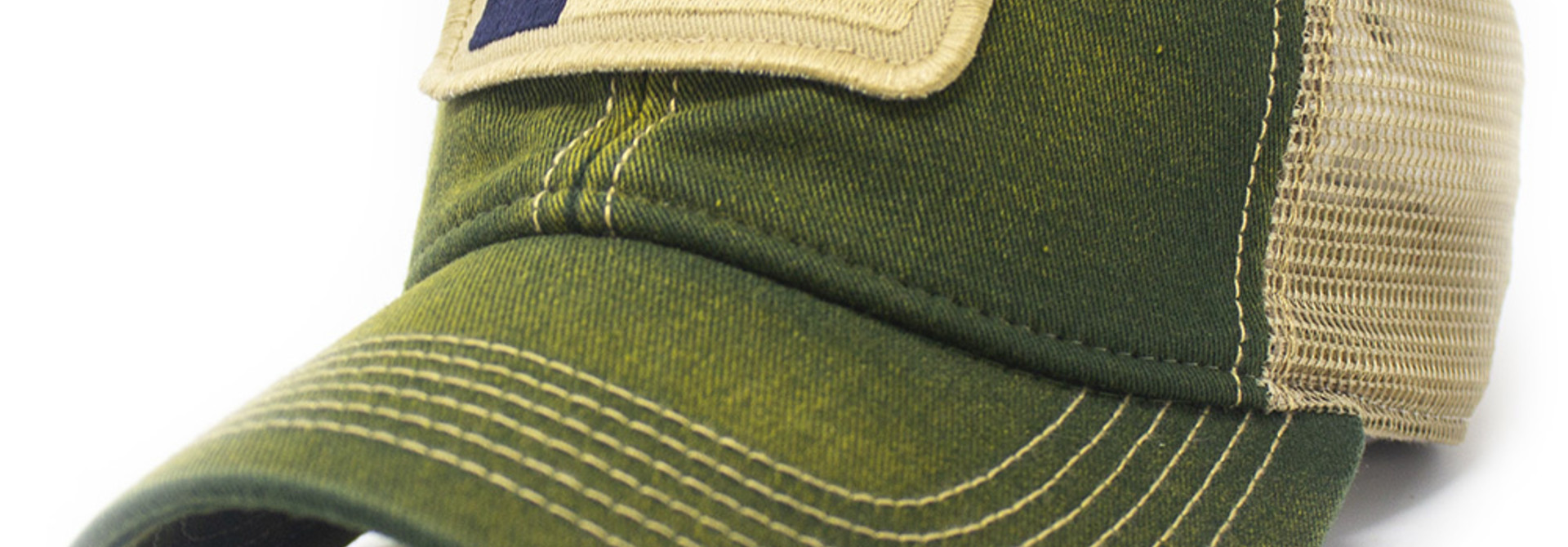 North Carolina Flag Patch Trucker Hat, Green