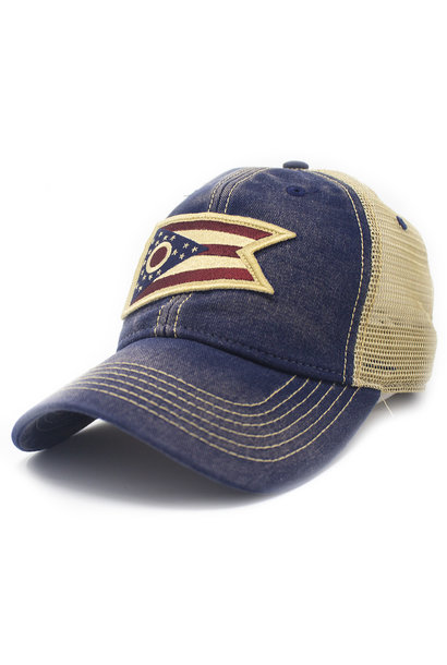 Ohio Flag Trucker Hat, Navy