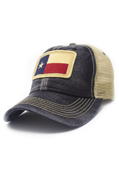 Texas State Flag Trucker Hat, Black