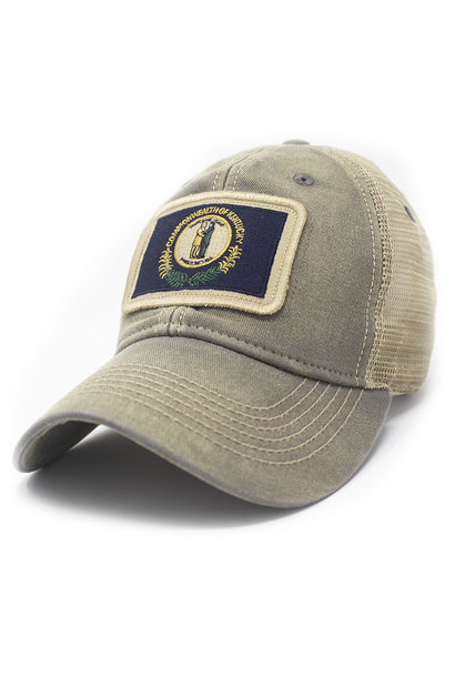 Kentucky Flag Trucker Hat, Drifter Gray