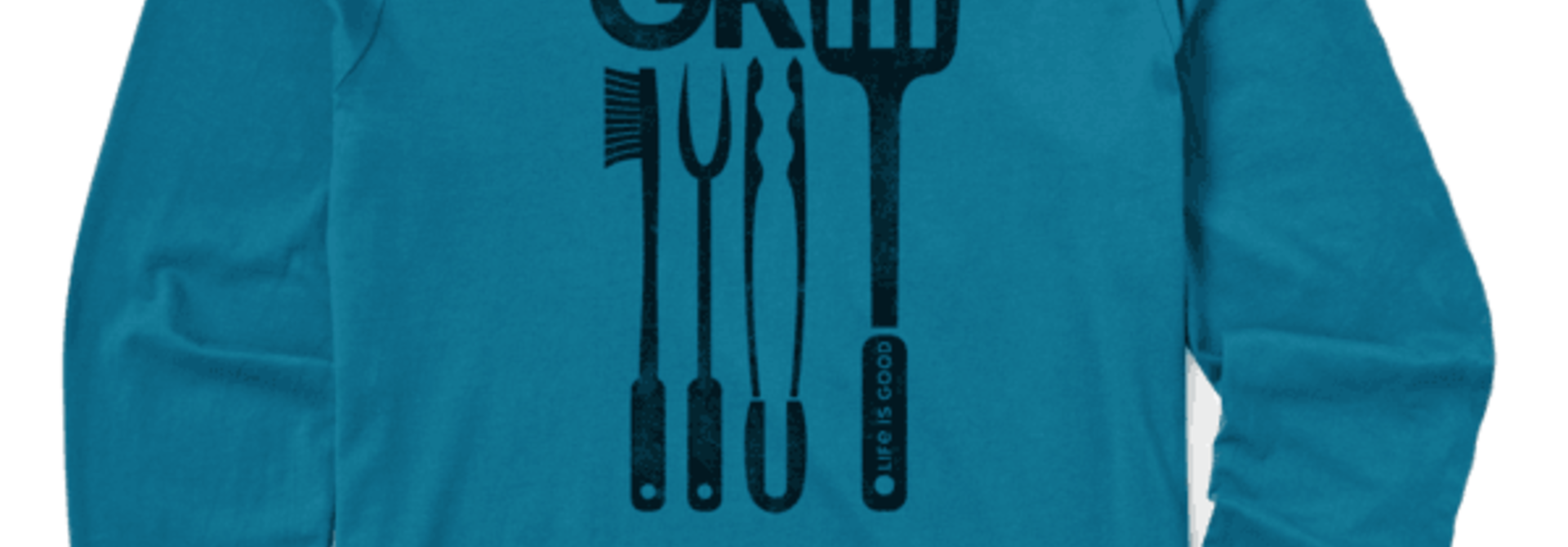 M Long Sleeve Crusher Tee All Up In My Grill, Persian Blue