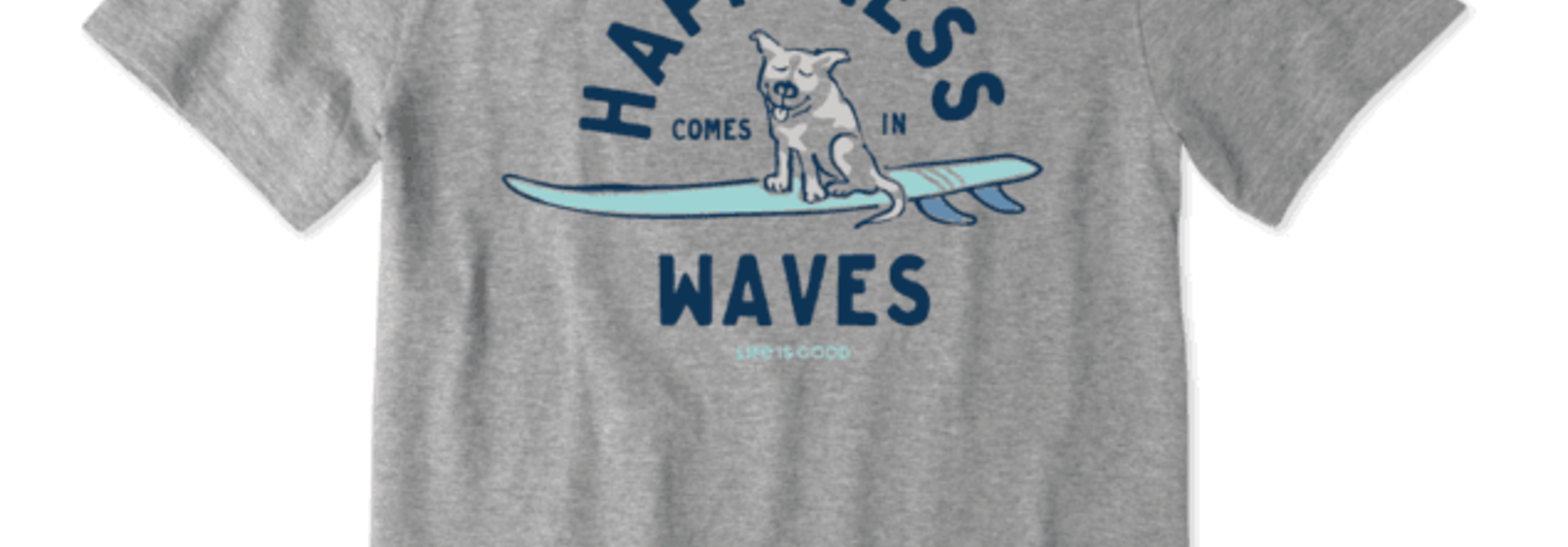 M's Surfer Dog Happiness Crusher-Lite Tee, Heather Gray