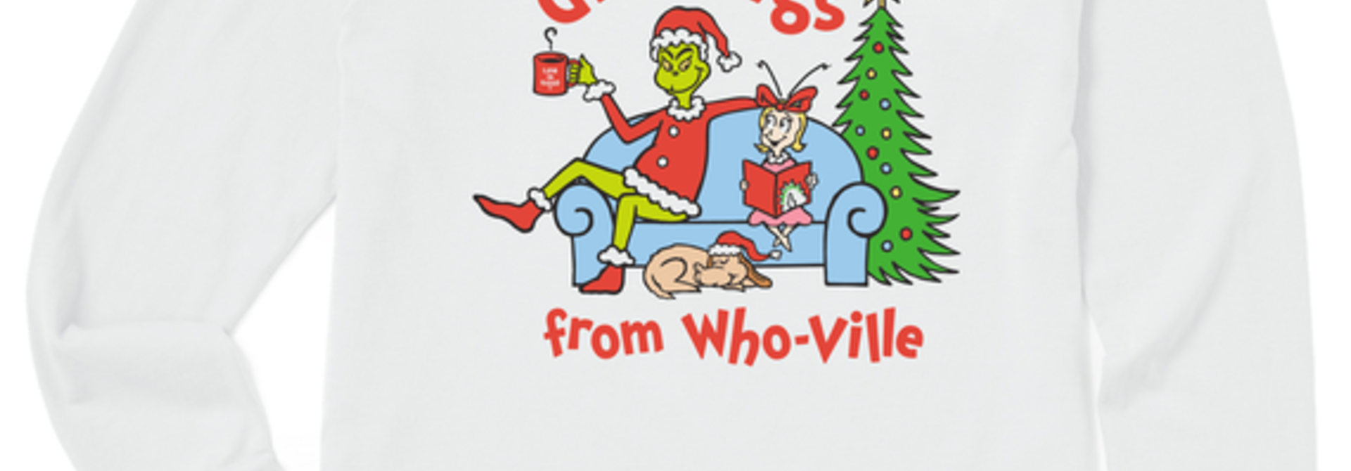 W's Grinch and Friends Long Sleeve Crusher Tee, Cloud White