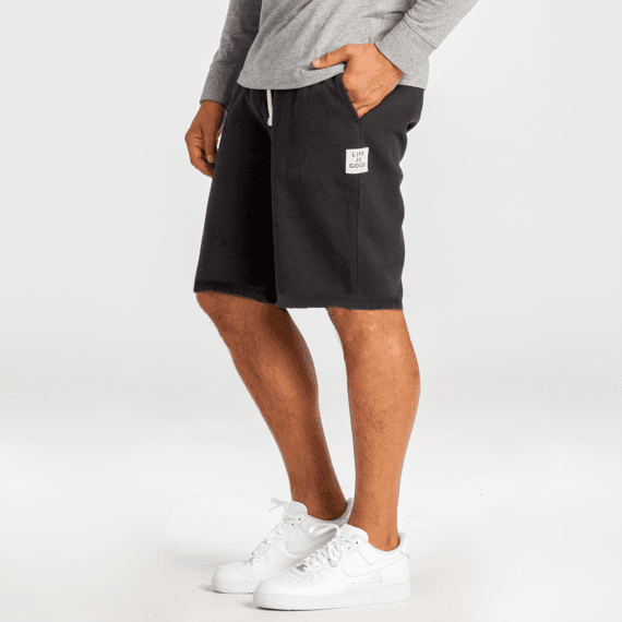 Men's Jet Black Simply True Fleece Shorts-1