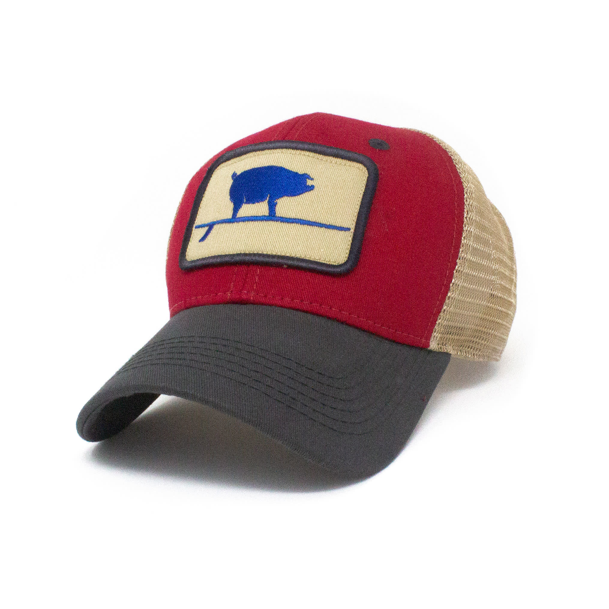 Wave Hog Everyday Structured Trucker Hat, Red/Charcoal-2
