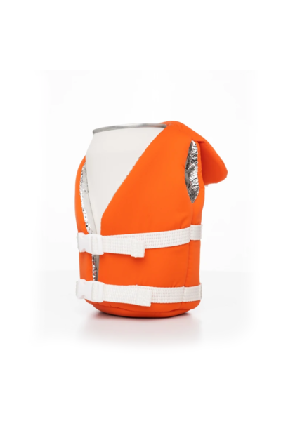 Beverage Life Vest Can Cooler, Vintage Orange