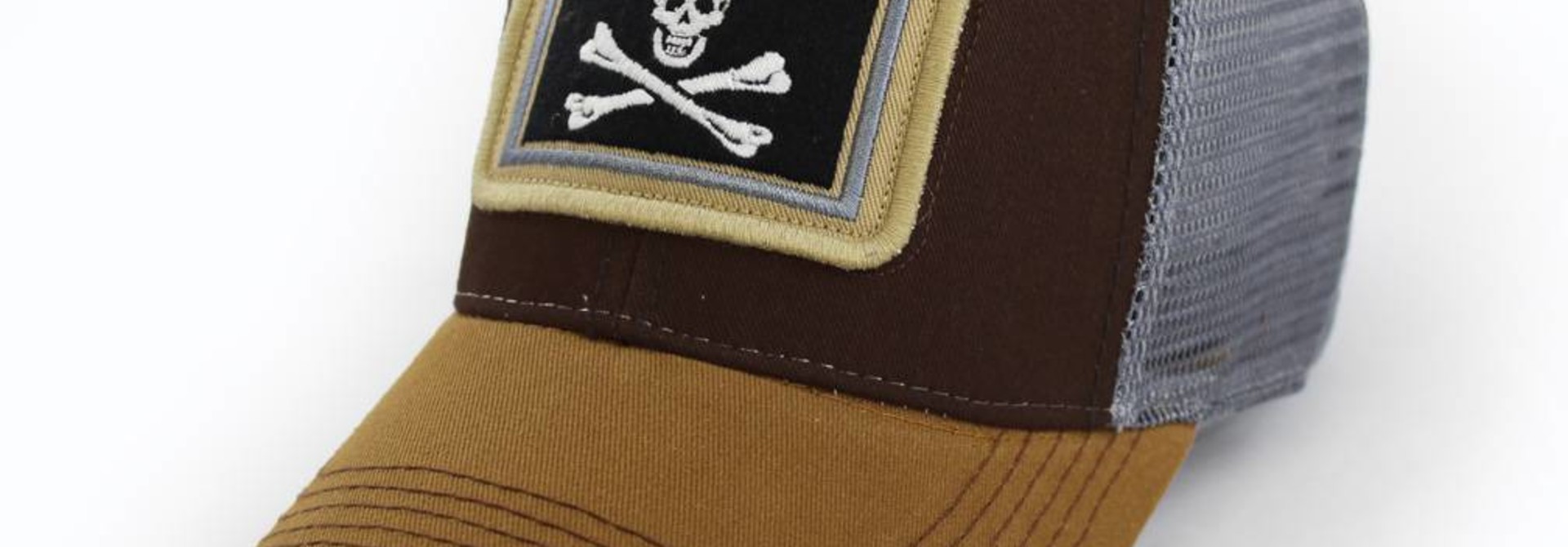 Calico Jack Jolly Roger Flag, Structured Hat, Timber Brown