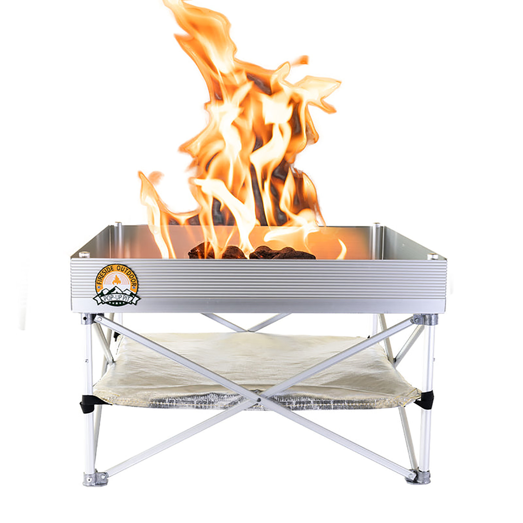 Popup Fire Pit and Heat Shield Combo Surf Wind and Fire