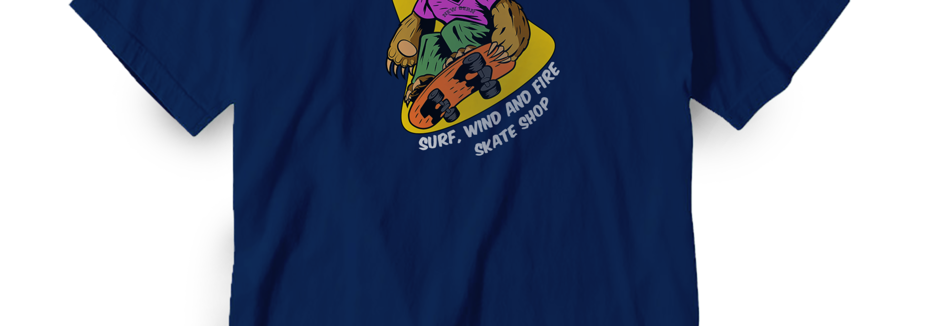 Angry Skate Bear T-Shirt, Admiral Blue