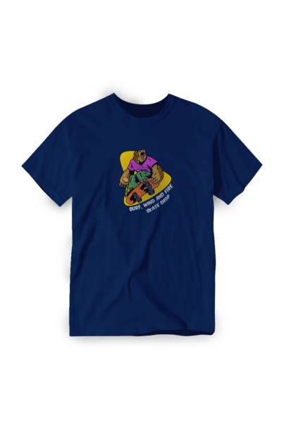 Angry Skate Bear T-Shirt, Admiral Blue