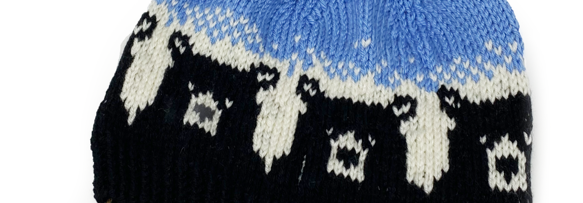 Bear Knit Beanie, Light Blue