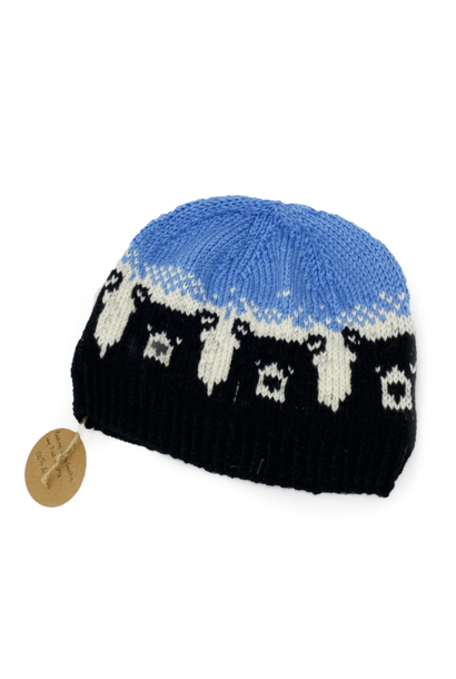 Bear Knit Beanie, Light Blue