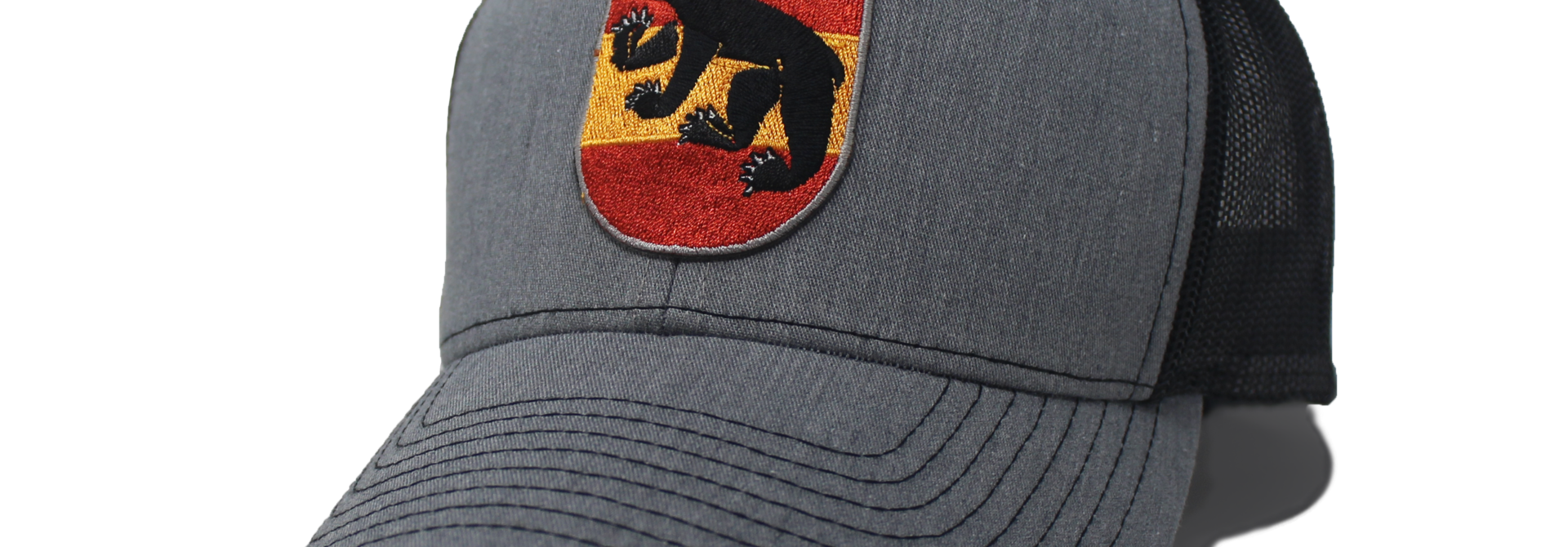 New Bern Shield Embroidered Patch Hat, Heather Grey/Black