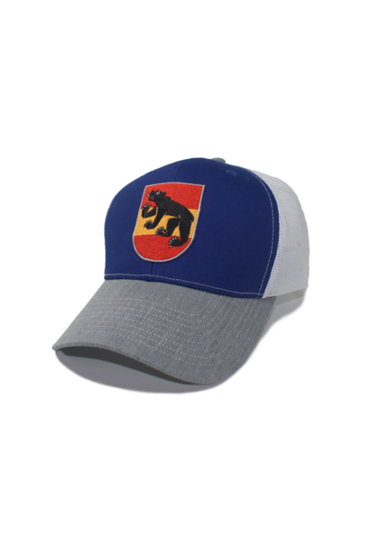 New Bern Shield Embroidered Patch Hat, Royal/White/Heather Grey