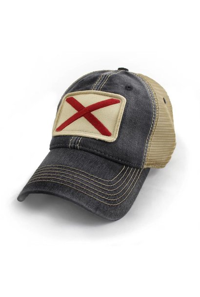 Alabama Flag Trucker Hat, Black
