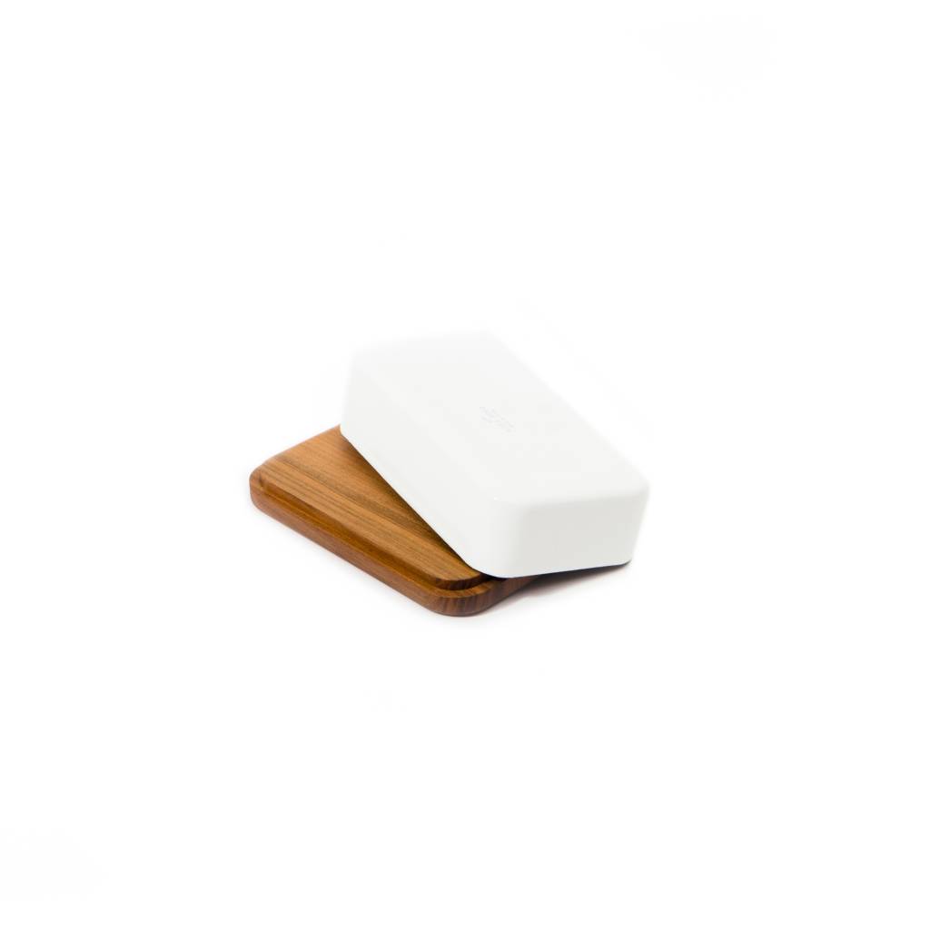 Saikai Enamel Butter Case with Wood Base by Noda Horo