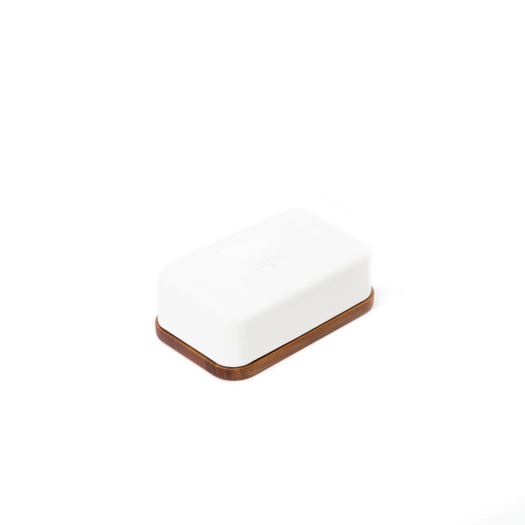 Saikai Enamel Butter Case with Wood Base by Noda Horo