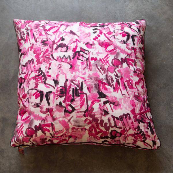 electra eggleston Berlin Wedding 22" Pillow with Black Twill Piping