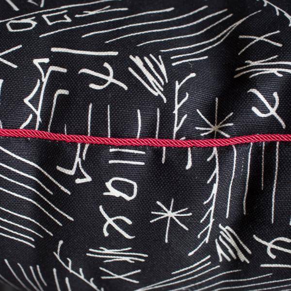 electra eggleston Cairo Limestone 22" Pillow with Red Twill Piping (12" repeat)