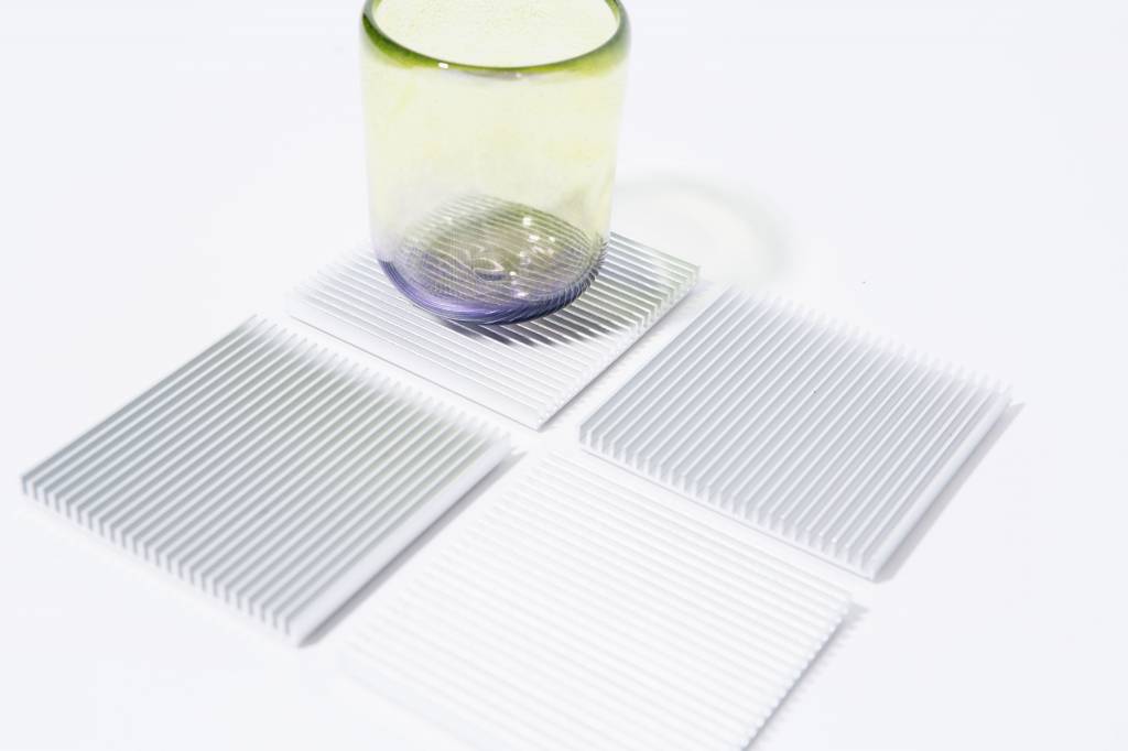 Souda Fin Coasters, Silver, Set of 4