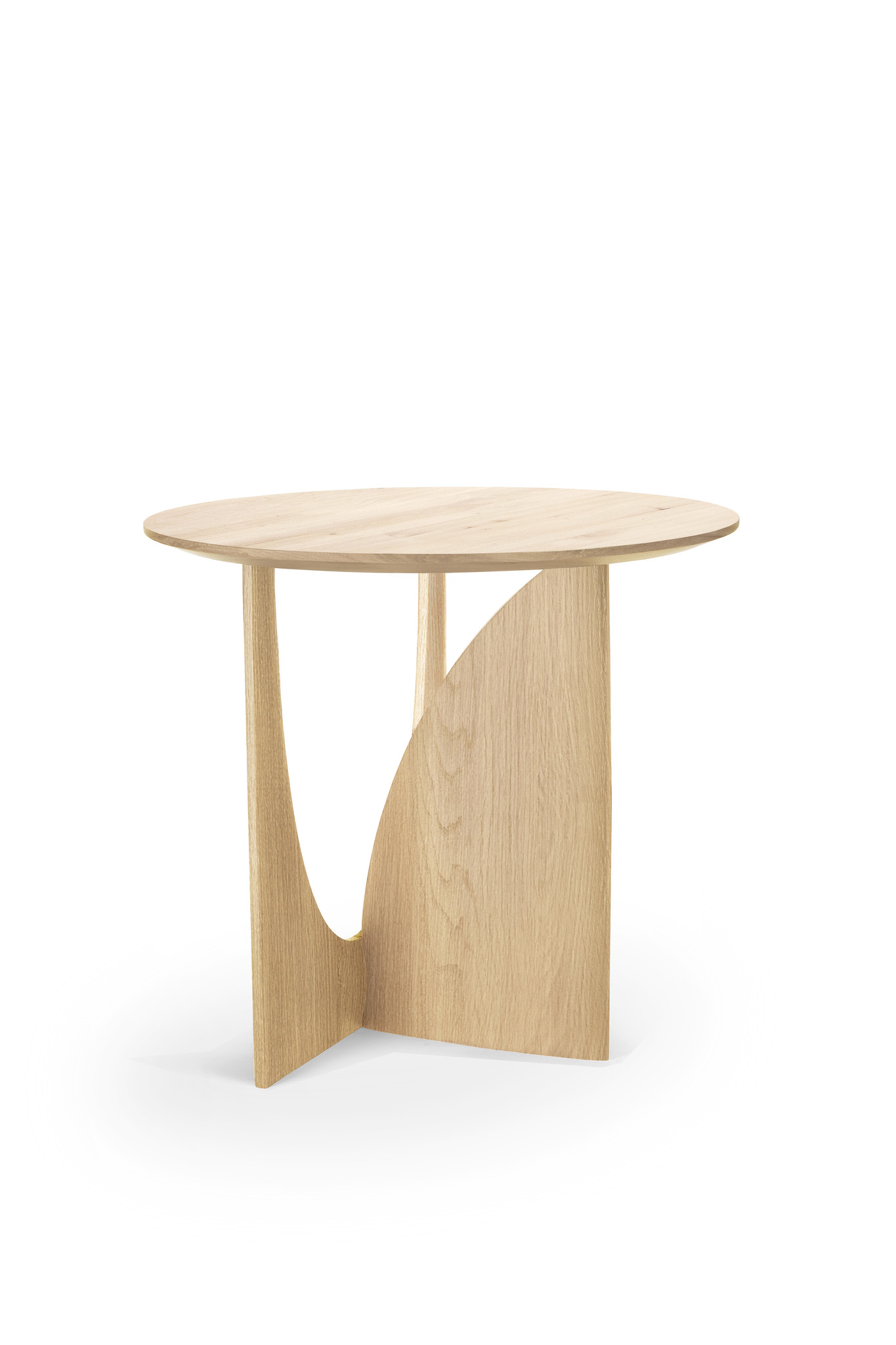 Ethnicraft Oak Geometric Side Table