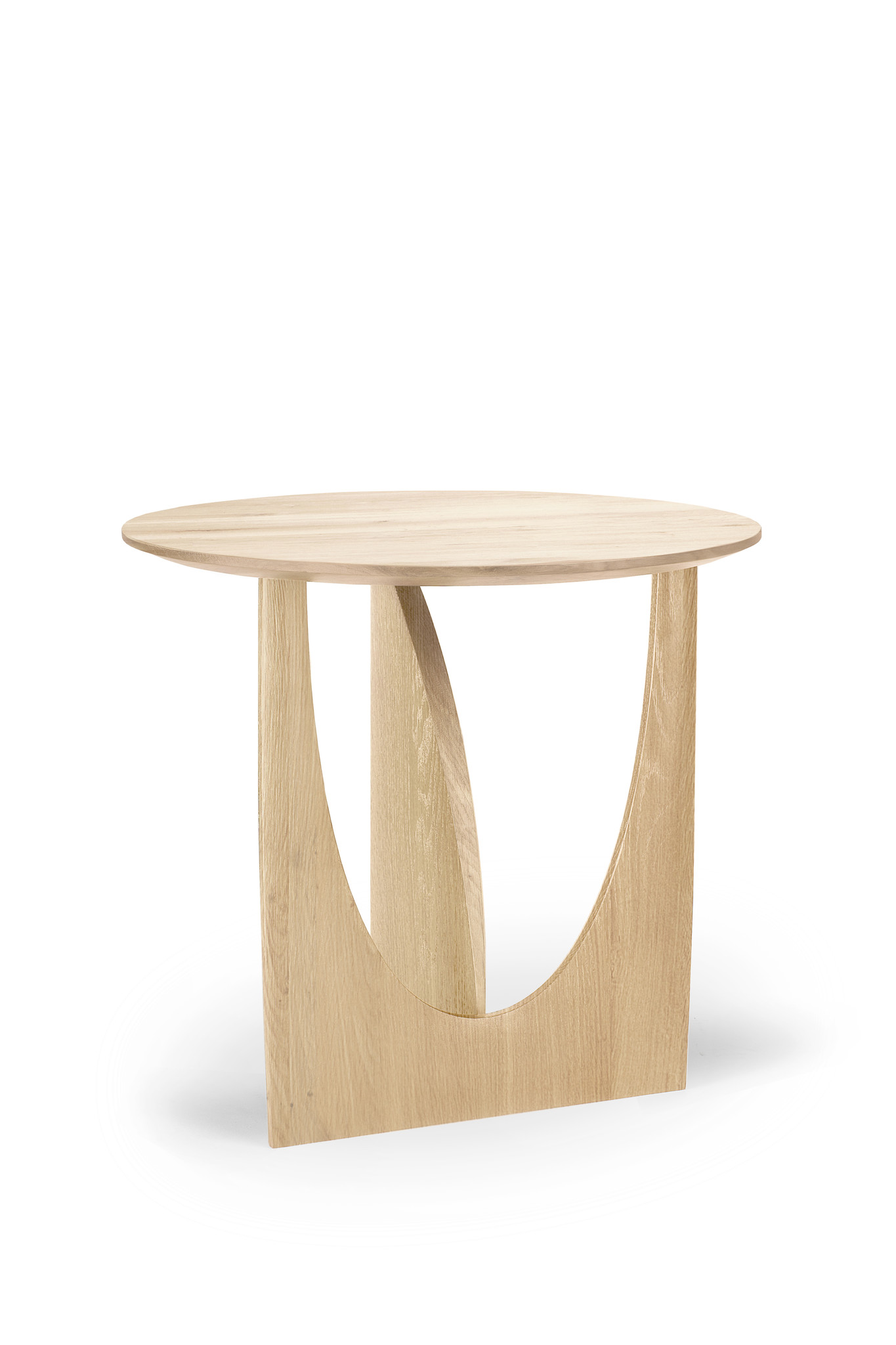 Ethnicraft Oak Geometric Side Table