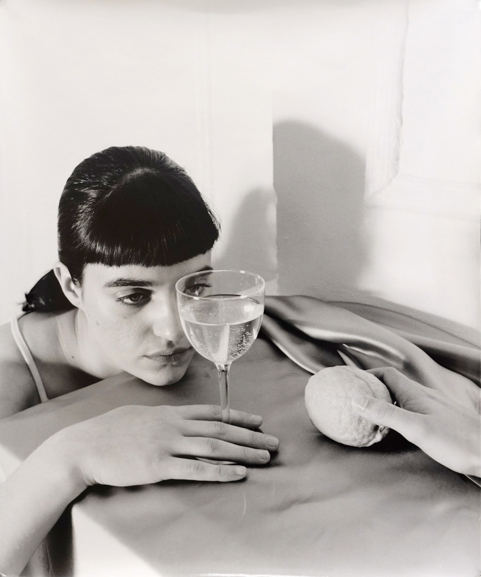Jenna Westra "Lemon View Through Water Glass (Monochrome)"