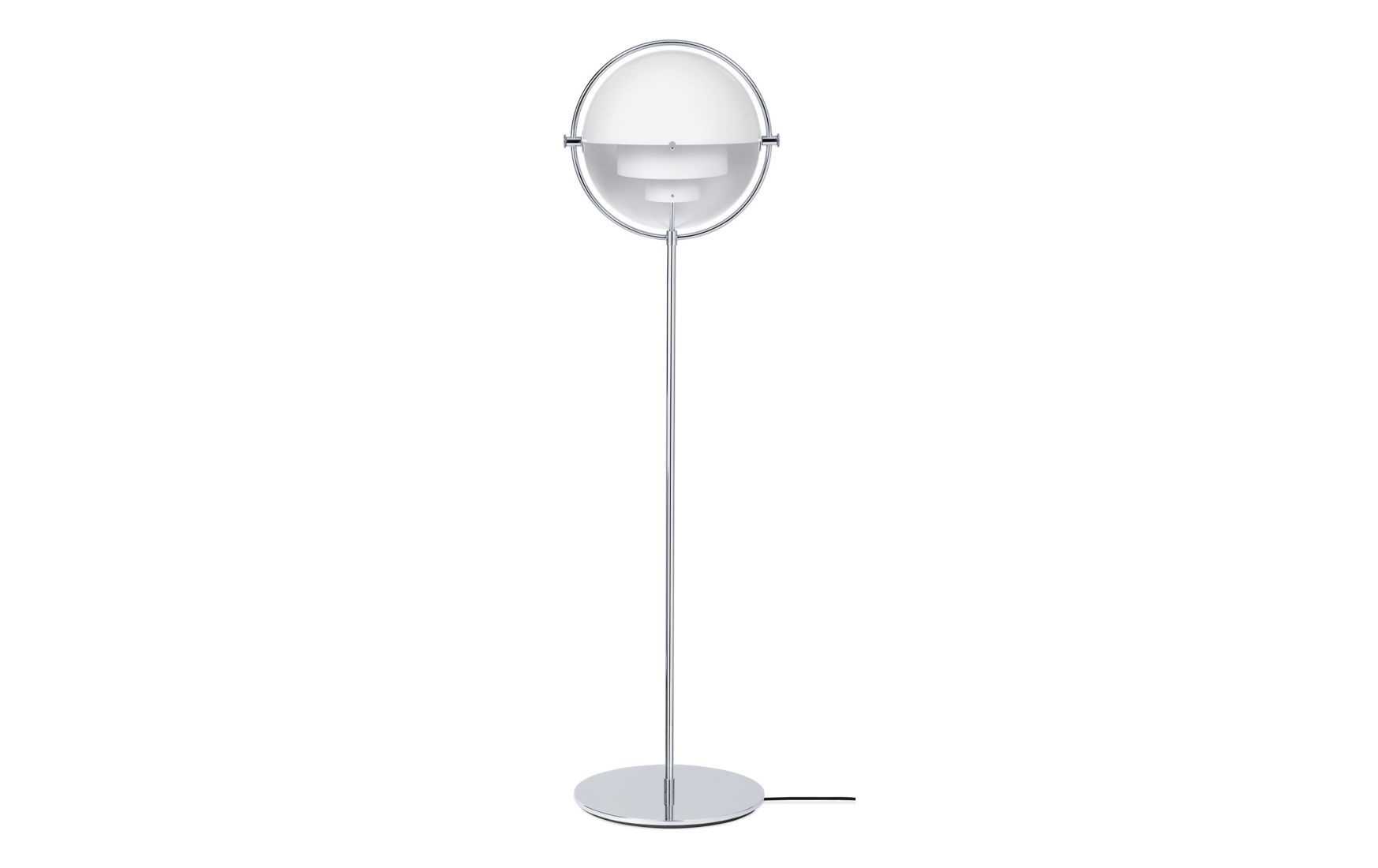 Gubi Multi-Lite Floor Lamp, Chrome Base, White Semi Matt Shade, US