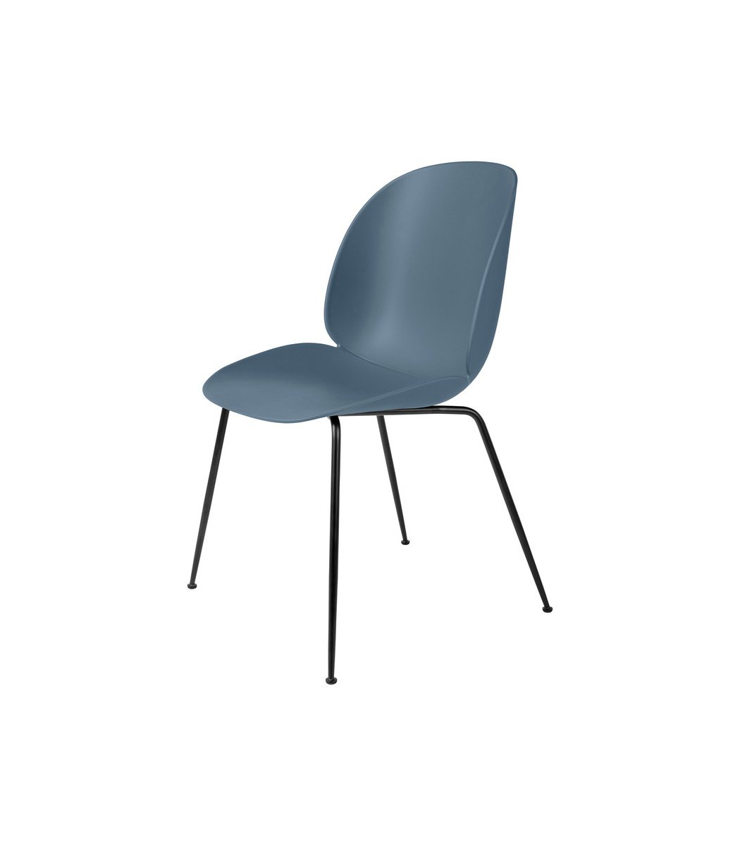 Gubi Beetle Dining Chair - Un-Upholstered, Conic Black Matt Base
