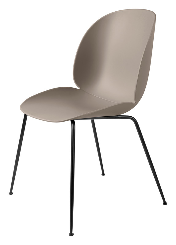 Gubi Beetle Dining Chair - Un-Upholstered, Conic Black Matt Base