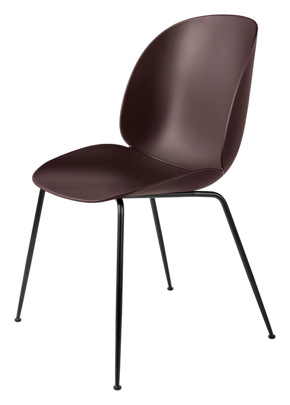 Gubi Beetle Dining Chair - Un-Upholstered, Conic Black Matt Base