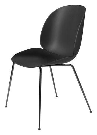 Gubi Beetle Dining Chair - Un-Upholstered, Conic Black Matt Base