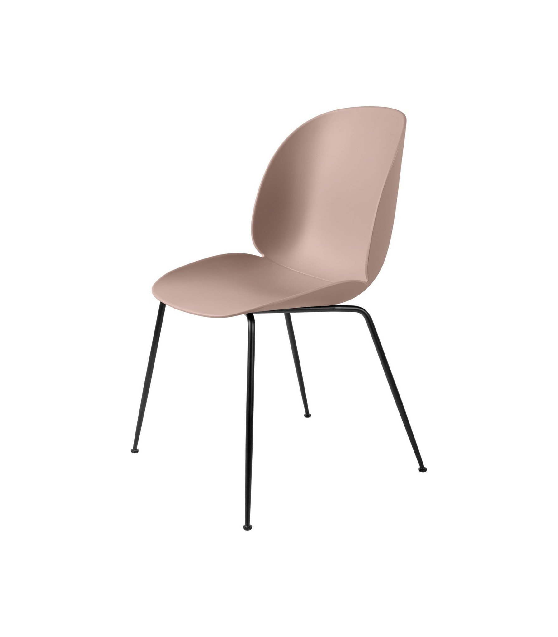 Gubi Beetle Dining Chair - Un-Upholstered, Conic Black Matt Base